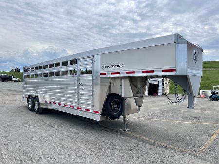 New 2026 EBY MAVERICK 24' Gooseneck Aluminum Stock Trailer w/ Rolling Gate