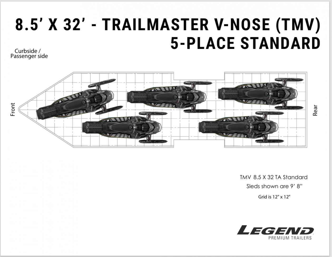 New 2026 Legend Trailers 8.5X32TMVTA35 Snowmobile Trailer