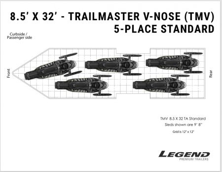 New 2026 Legend Trailers 8.5X32TMVTA35 Snowmobile Trailer