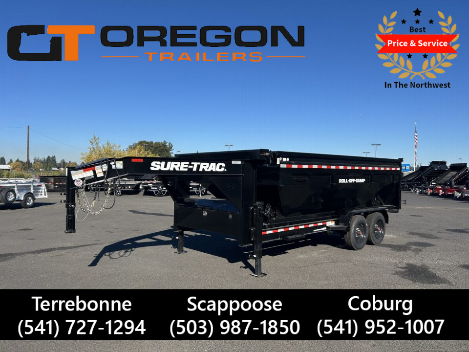 New 2026 Sure-Trac 7X16 -ROLLOFF DUMP CARRIER--GOOSE NECK- 17.6K GVWR