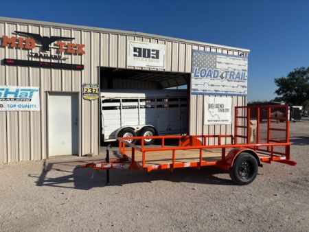 New 2026 Top Hat DSP 12'x77" Utility Trailer(Orange)