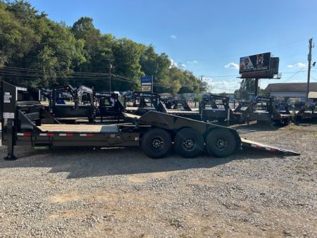 New 2026 Load Trail Loadtrail gooseneck 83x24 tilt n go 21k hydraulic jacks light bar chain and binder holders pallet fork pockets Equipment Trailer