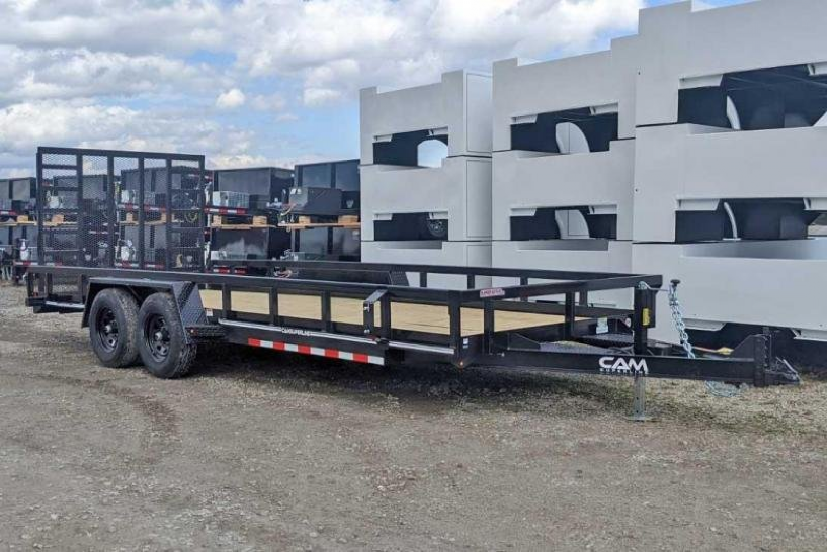 New 2026 CAM SUPERLINE 7x18 HD Tandem Axle Tubular Top Rail Utility Trailer (10K GVW!)