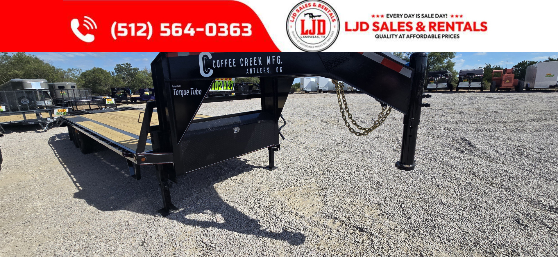 New 2026 Coffee Creek - Gooseneck Flatbed 27' Deckover Trailer