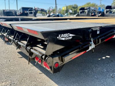 New 2026 Top Hat Trailers GN159-30x102 Flatbed Trailer w/ Jumbo Ramps & 14 Ply Tire Upg. (25'+5')