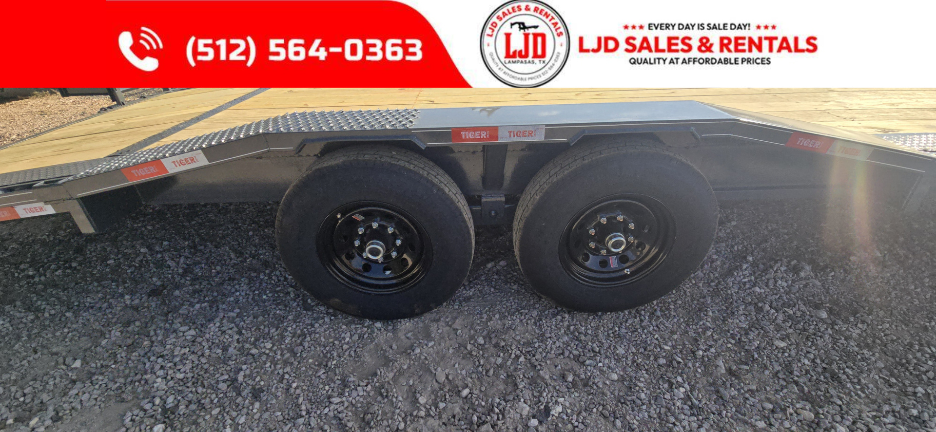 New 2026 Tiger - Gooseneck Drive Over Fender Trailer 102" X 24