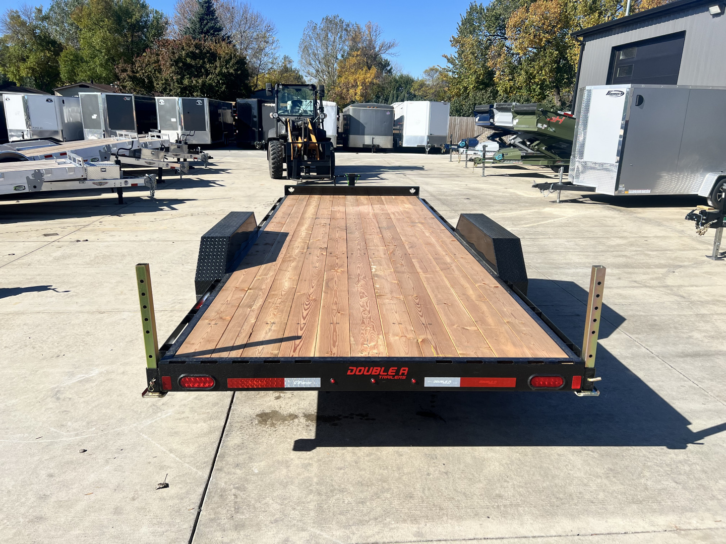 New NEW 2027 Double A 20’ flatbed Equipment Trailer 2-7000 lb axles=14K, Slide In Ramps