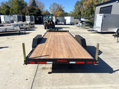 New NEW 2027 Double A 20’ flatbed Equipment Trailer 2-7000 lb axles=14K, Slide In Ramps