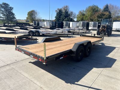 New NEW 2027 Double A 20’ flatbed Equipment Trailer 2-7000 lb axles=14K, Slide In Ramps