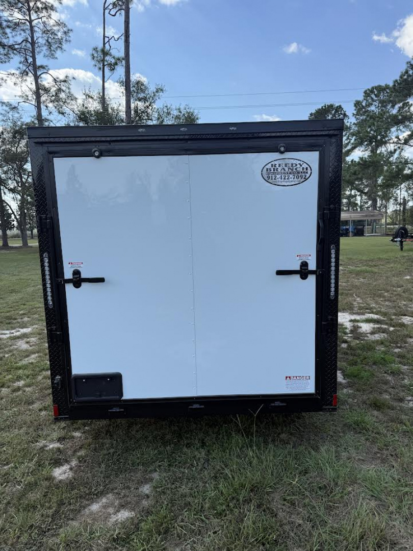 New 7x14 White Blackout Enclosed Trailer Titanium Cargo Trailer