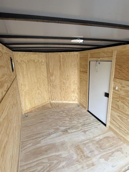 New 7x14 White Blackout Enclosed Trailer Titanium Cargo Trailer