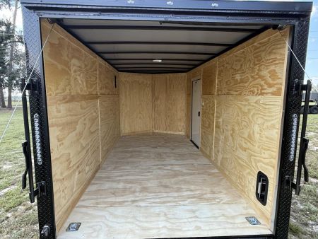 New 7x14 White Blackout Enclosed Trailer Titanium Cargo Trailer