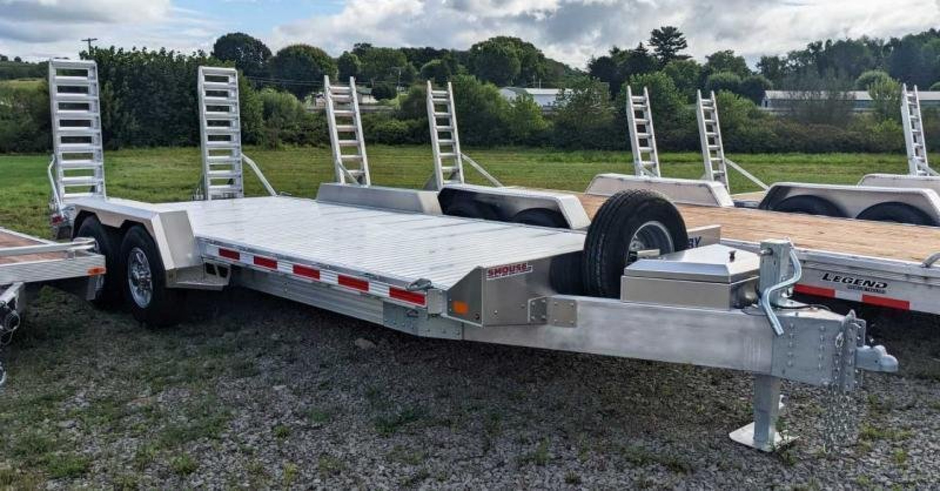 New 2025 EBY 18' TRADESMAN ALL ALUMINUM Lo Pro Equipment Hauler w/ 6' Standup Ramps