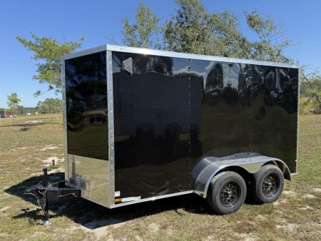 New 6x12 TA Black Enclosed Cargo Trailer Titanium Cargo Trailer