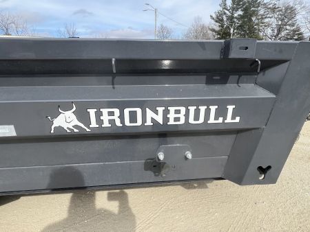 New 2026 Iron Bull Dump Trailer / DWB Series / 83" Wide x 16' Long / 2-7,000# Electric Brake Axles / Tarp / Ramps / Combo Rear Gate / Gray Powder Coat