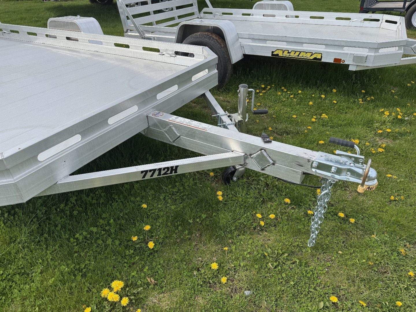 New 2027 Aluma 7712H-S-TG One Piece Gate Utility Trailer FALL CLEARANCE IN STOCK ONLY