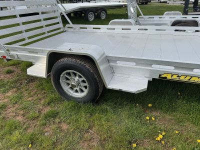 New 2027 Aluma 7712H-S-TG One Piece Gate Utility Trailer FALL CLEARANCE IN STOCK ONLY