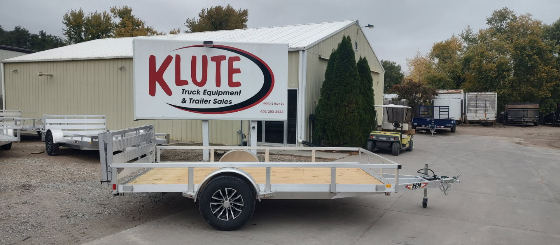 New 2026 H&H Trailers 82x12 Aluminum Rail Side 5K Utility Trailer