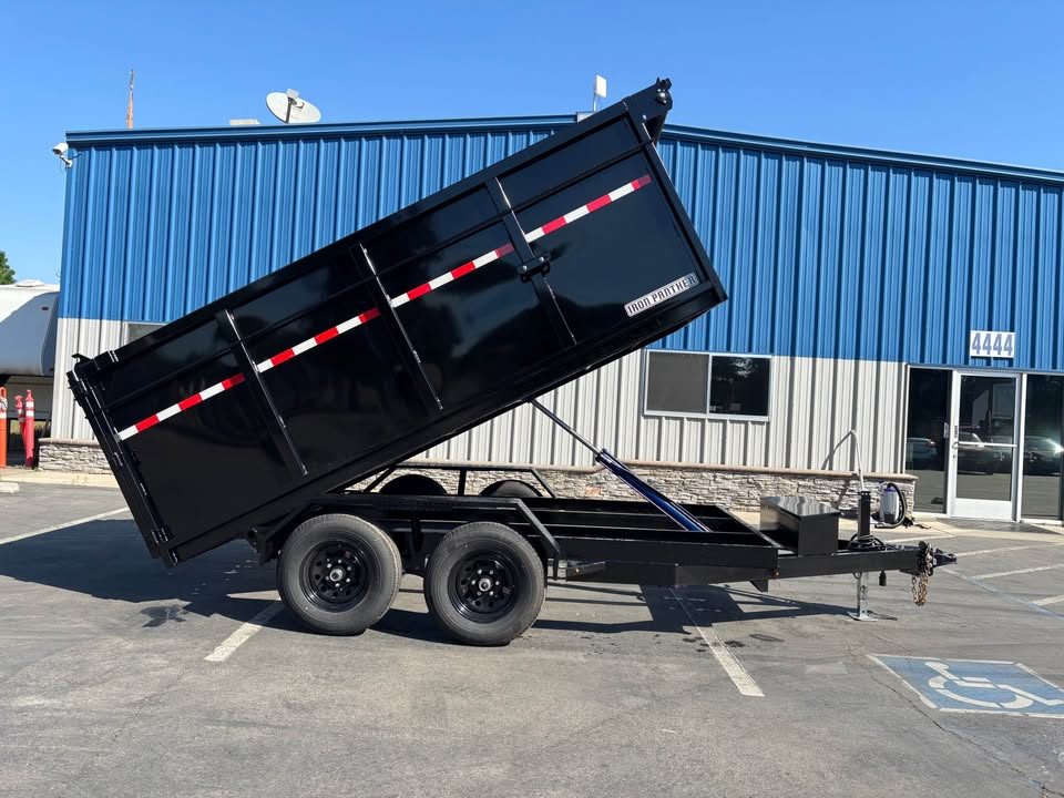 New 2026 Iron Panther 6x12x4 Single Ram NO RAMPS Dump Trailer 9,995lbs GVWR