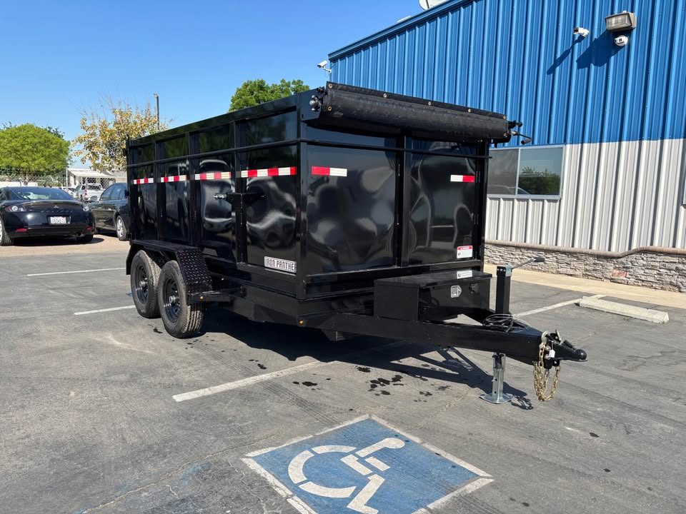 New 2026 Iron Panther 6x12x4 Single Ram NO RAMPS Dump Trailer 9,995lbs GVWR