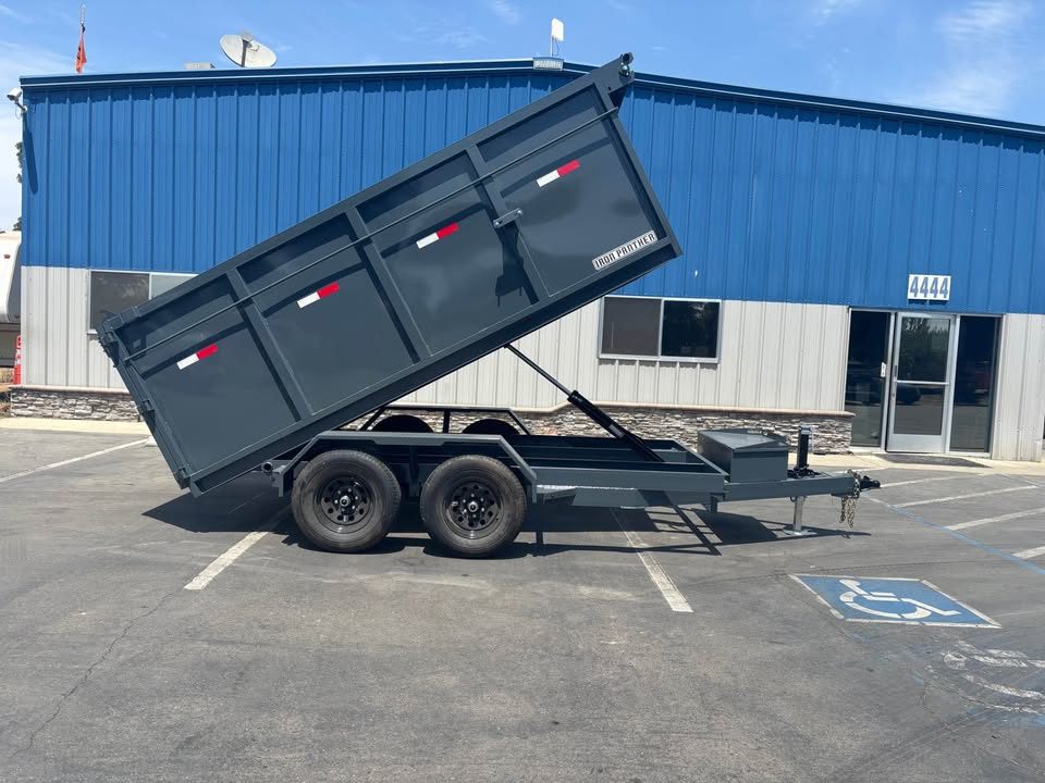 New 2026 Iron Panther 6x12x4 Single Ram NO RAMPS Dump Trailer 9,995lbs GVWR