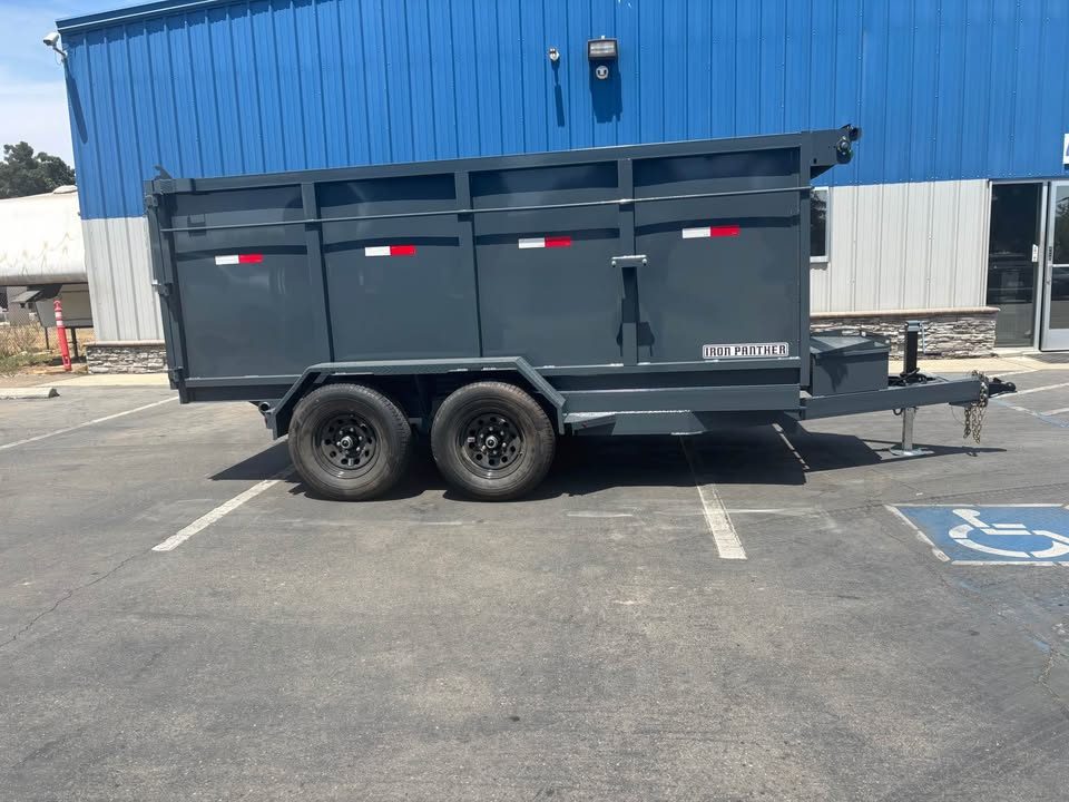 New 2026 Iron Panther 6x12x4 Single Ram NO RAMPS Dump Trailer 9,995lbs GVWR
