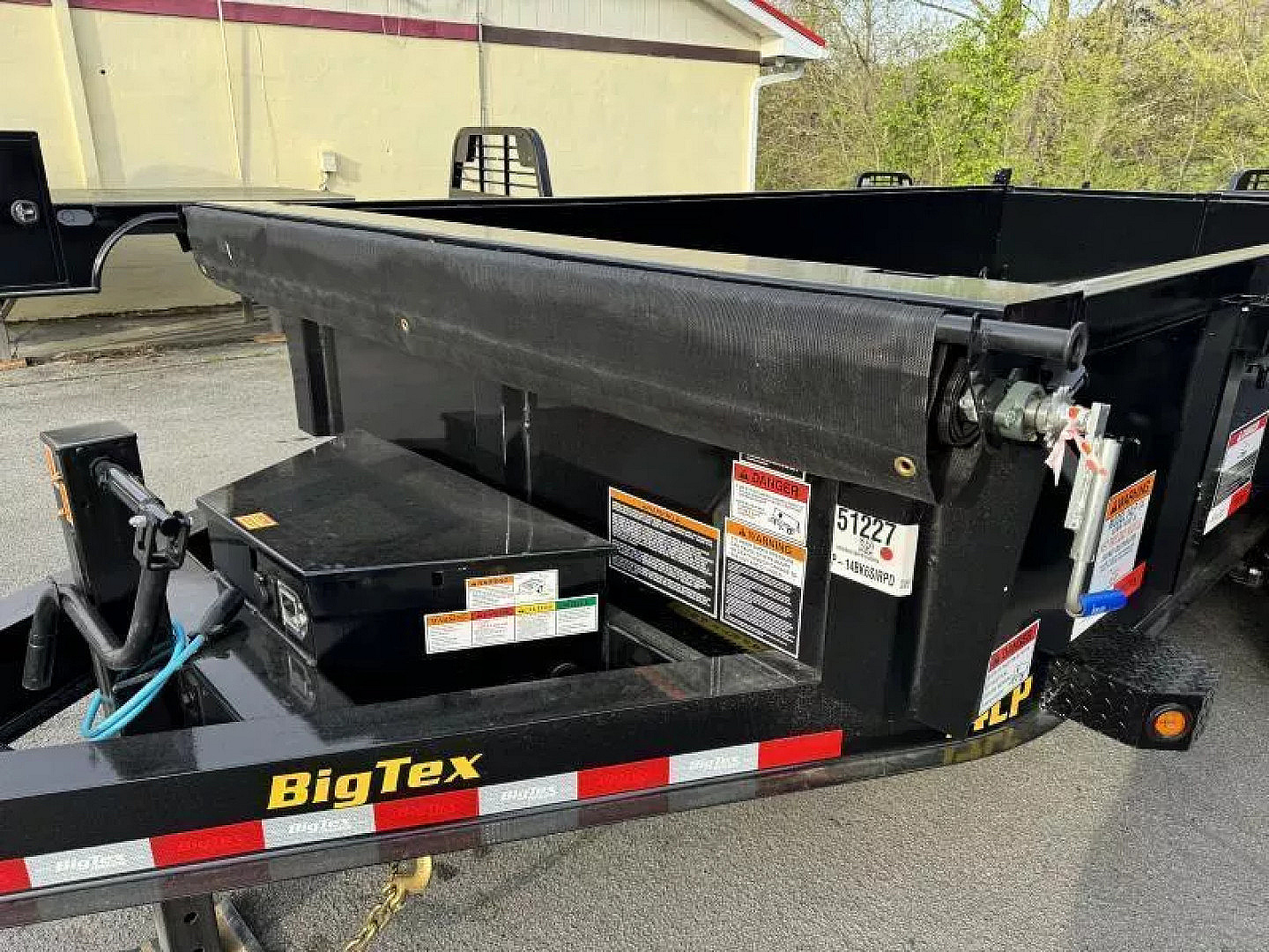 New 2025 Big Tex 14LP-14  Dump Trailer 7X14 WITH TARP RAMPS & LOADING FEET SCISSOR LIFT
