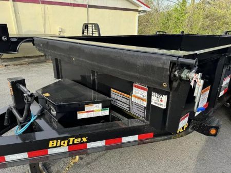 New 2025 Big Tex 14LP-14  Dump Trailer 7X14 WITH TARP RAMPS & LOADING FEET SCISSOR LIFT