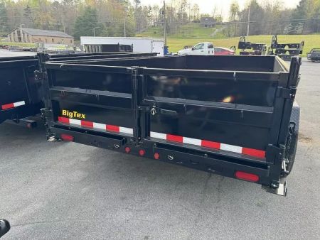 New 2025 Big Tex 14LP-14  Dump Trailer 7X14 WITH TARP RAMPS & LOADING FEET SCISSOR LIFT