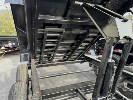New 2025 Big Tex 14LP-14  Dump Trailer 7X14 WITH TARP RAMPS & LOADING FEET SCISSOR LIFT