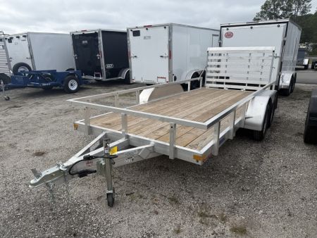 Used MLS6.5X162.0W MISSION 6.5' X 16' ALUMINUM FRAME UTILITY TRAILER W/ FULL RAMP