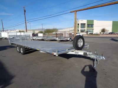 Used 2022 Aluma * 1026H * 26Ft Tandem Axle Deck Over 10k Aluminum Utility Trailer