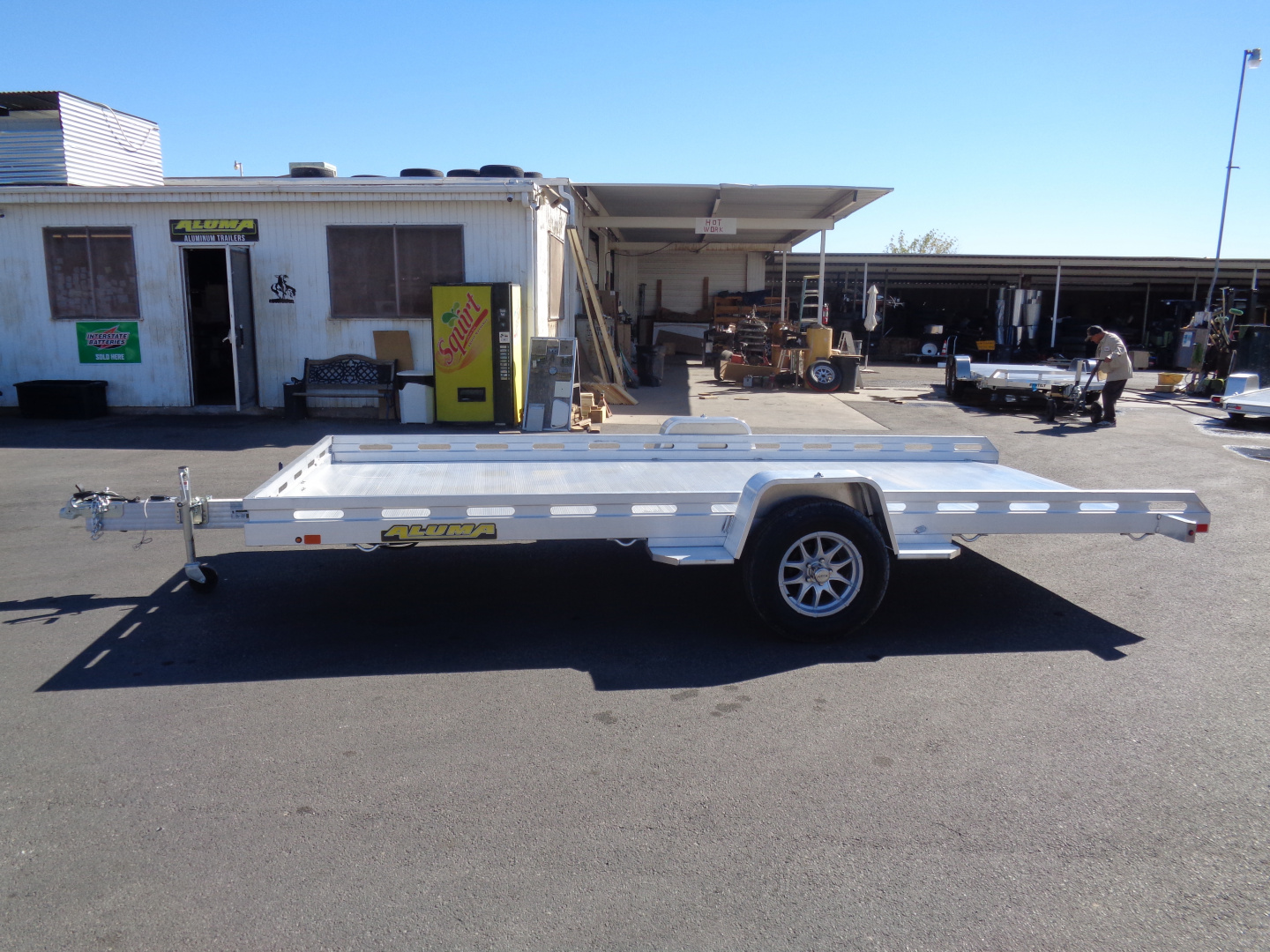 New 2026 Aluma * 8015S TILT * 15Ft Single Axle Tilt Aluminum ATV Trailer