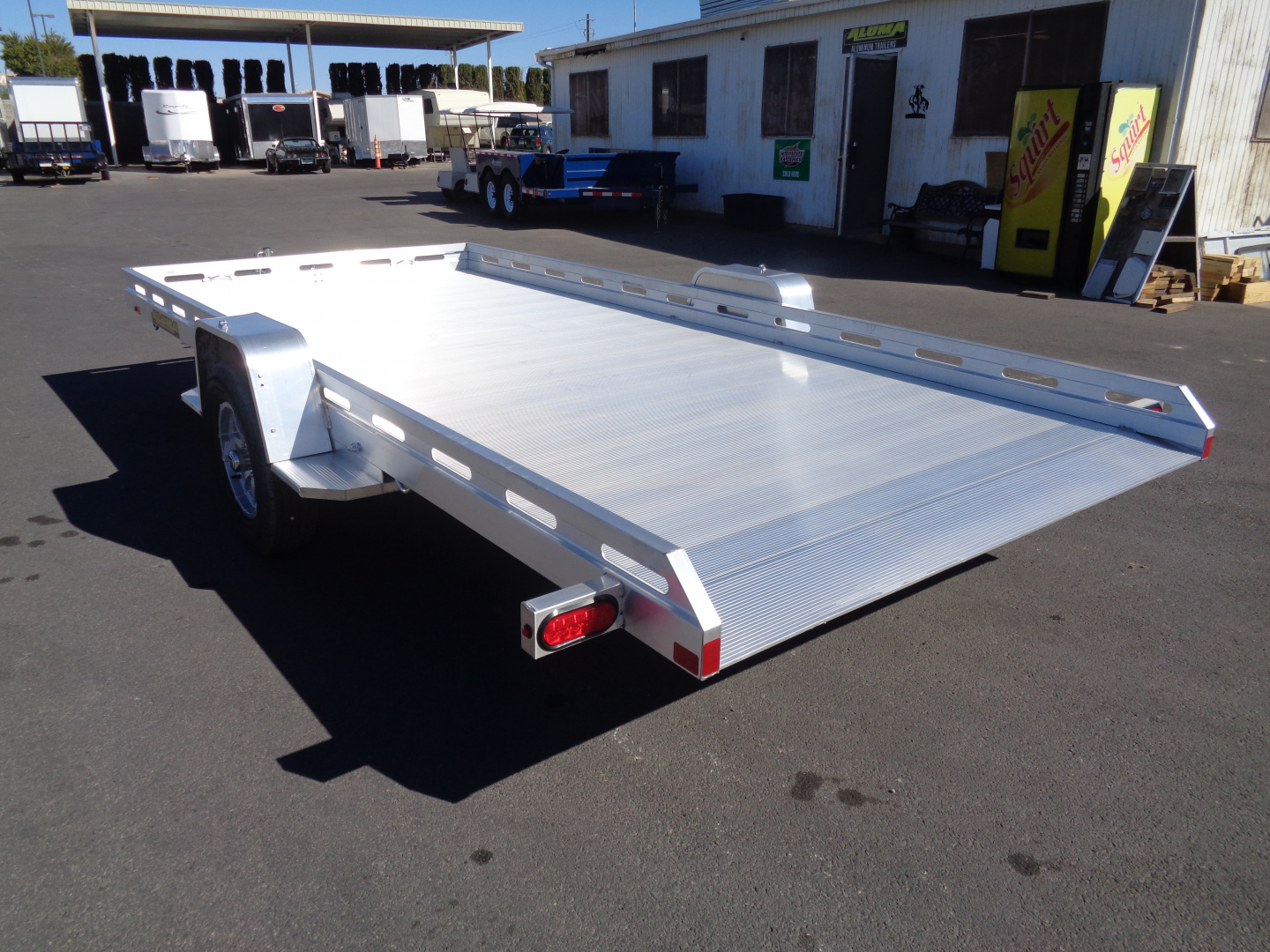 New 2026 Aluma * 8015S TILT * 15Ft Single Axle Tilt Aluminum ATV Trailer
