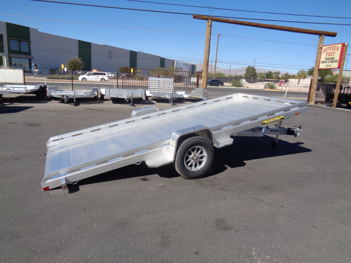 New 2026 Aluma * 8015S TILT * 15Ft Single Axle Tilt Aluminum ATV Trailer