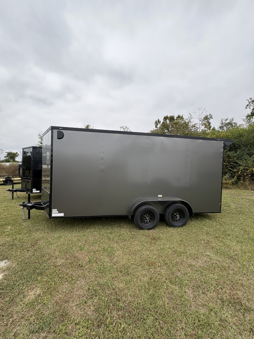 New 2026 Cargo United 7x16TA 7' .080 PolyCor Blackout Package Rear Wing Cargo / Enclosed Trailer