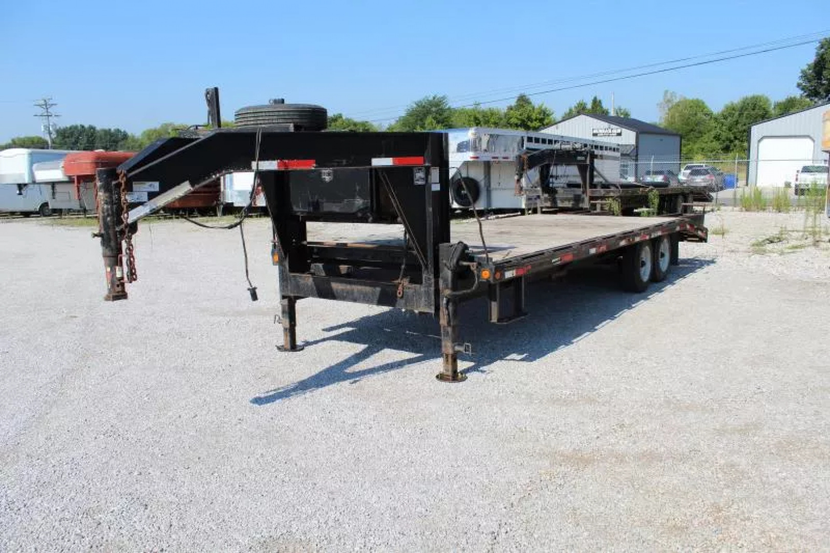Used 2007 Wil-Ro GOOSENECK FLAT BED Equipment Trailer