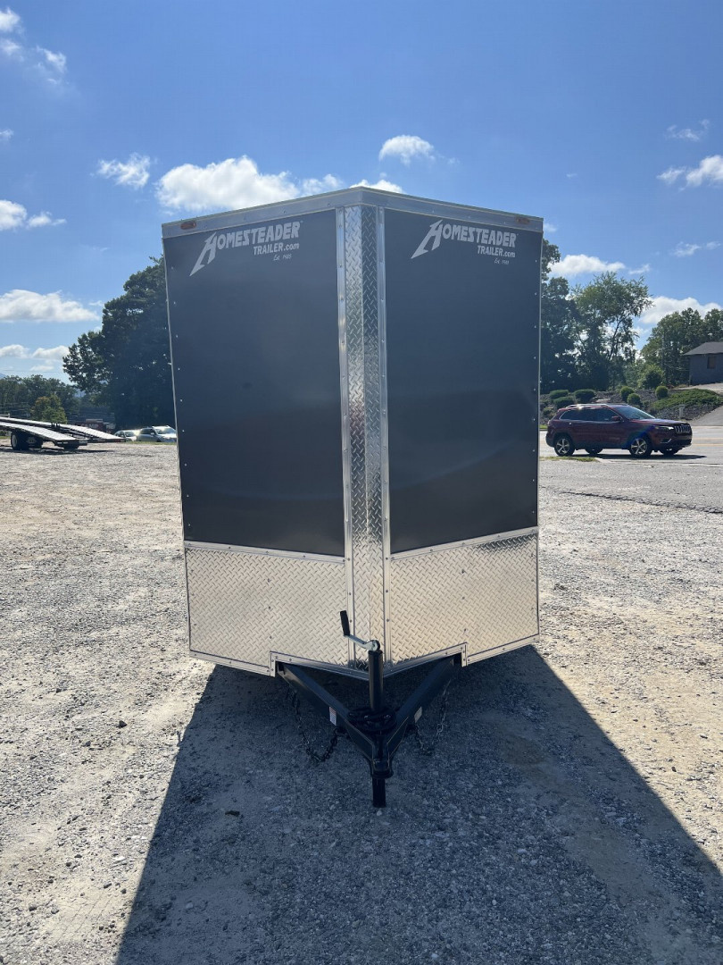 New 2026 Homesteader Trailer / 612IS / 6' wide x 12' Long / 32" Side Door / Ramp Rear Door / 6'6' Interior Height / .030 Charcoal Gray Aluminum