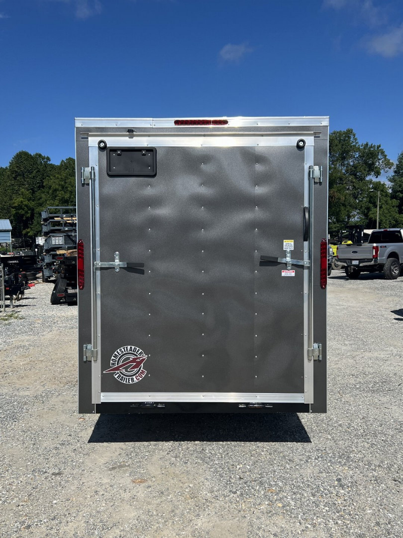 New 2026 Homesteader Trailer / 612IS / 6' wide x 12' Long / 32" Side Door / Ramp Rear Door / 6'6' Interior Height / .030 Charcoal Gray Aluminum