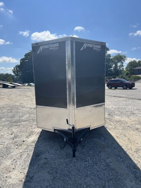 New 2026 Homesteader Trailer / 612IS / 6' wide x 12' Long / 32" Side Door / Ramp Rear Door / 6'6' Interior Height / .030 Charcoal Gray Aluminum