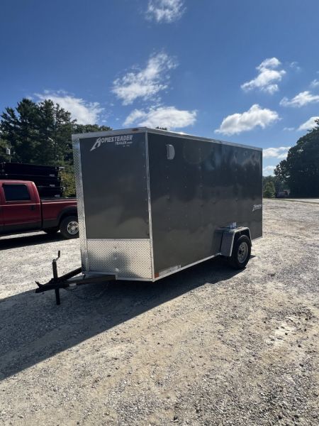 New 2026 Homesteader Trailer / 612IS / 6' wide x 12' Long / 32" Side Door / Ramp Rear Door / 6'6' Interior Height / .030 Charcoal Gray Aluminum