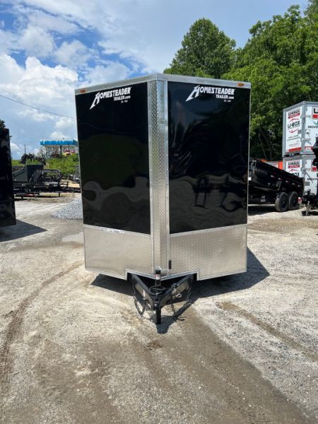 New 2026 HOMESTEADER CARGO TRAILER / INTREPID SERIES / 7'X16' / 7' INTERIOR HEIGHT / 32" SIDE DOOR W/ RV LOCK / RAMPS REAR DOOR / .030 BLACK ALUMINUM