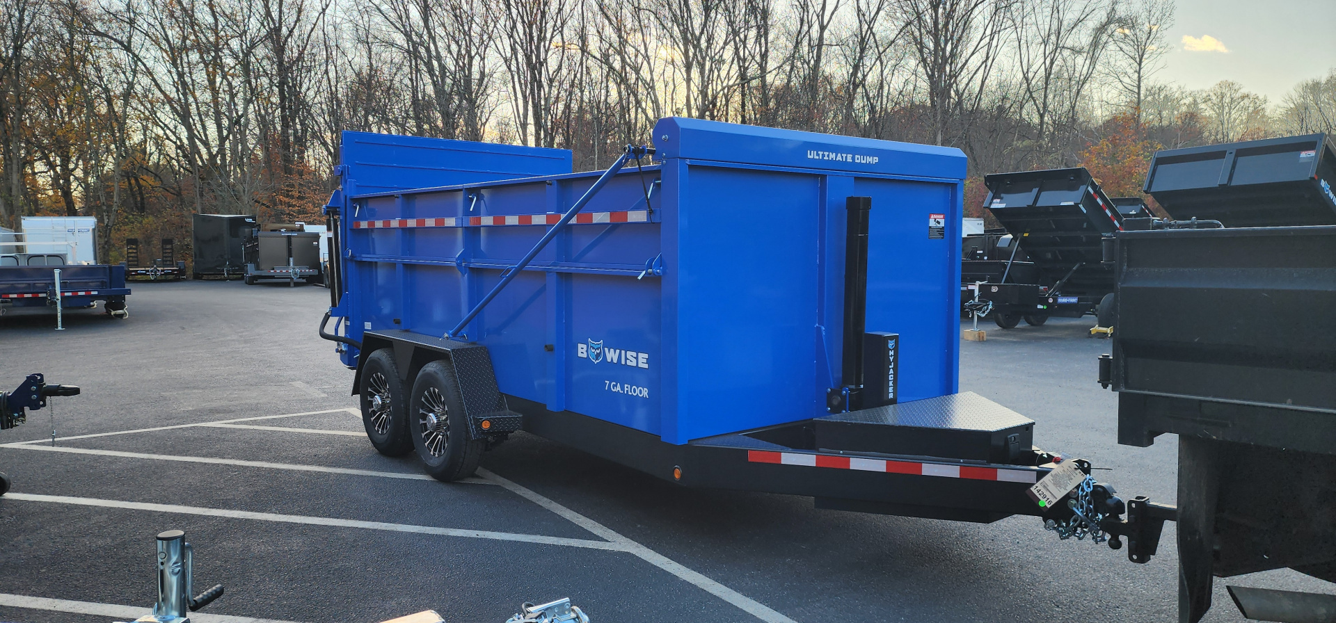 New 7 x 14 DUT15 BWISE Telescopic Ultimate Dump Trailer 15.4K **Blue/Black Frame