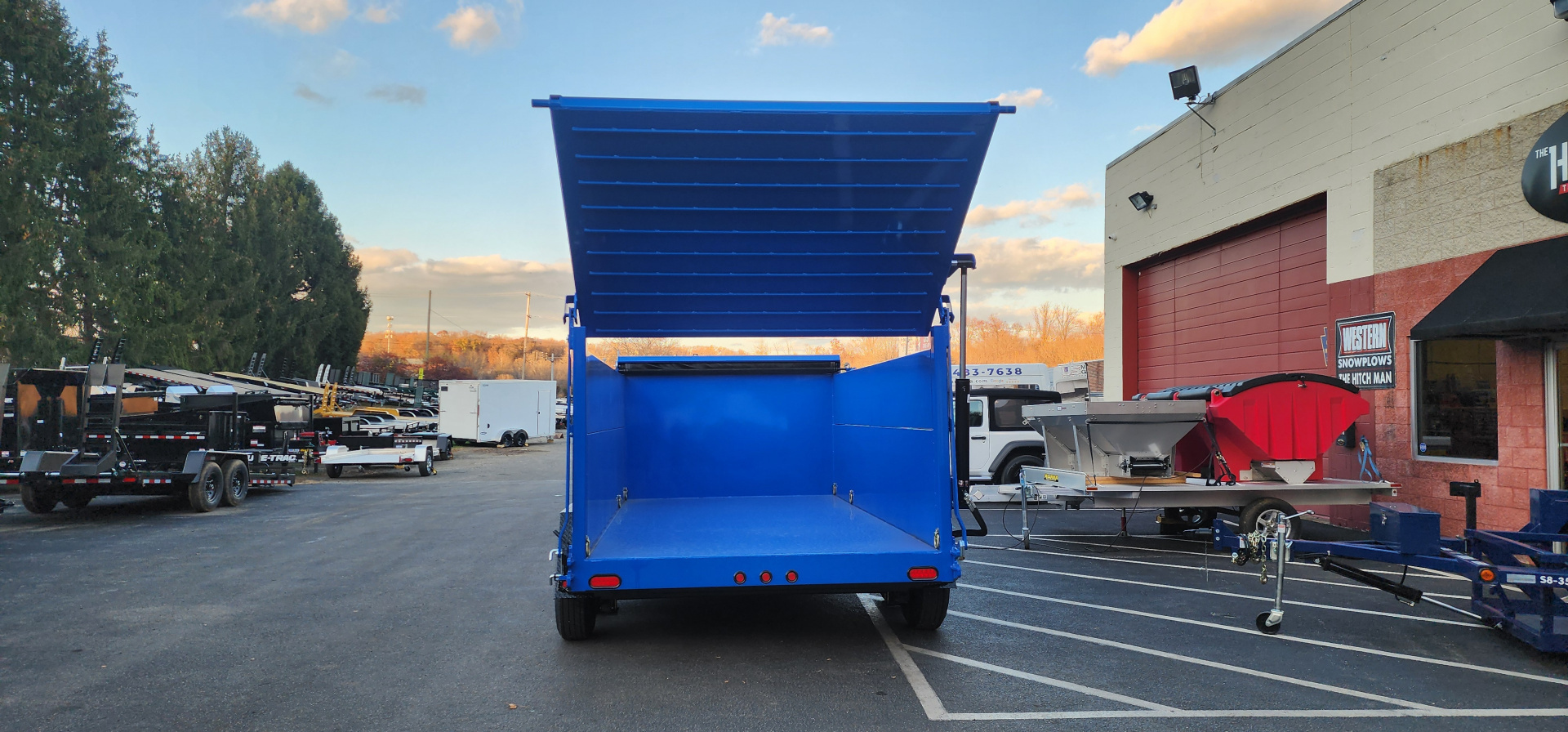 New 7 x 14 DUT15 BWISE Telescopic Ultimate Dump Trailer 15.4K **Blue/Black Frame