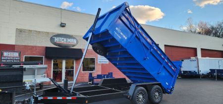 New 7 x 14 DUT15 BWISE Telescopic Ultimate Dump Trailer 15.4K **Blue/Black Frame