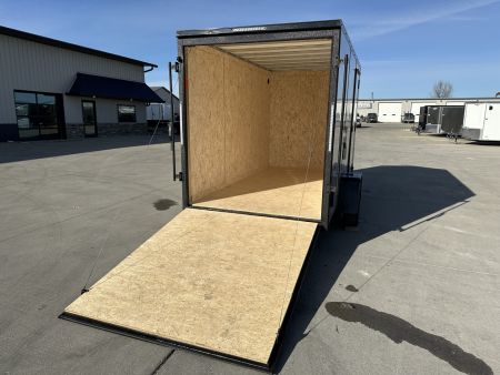 New 2026 Formula Traverse Silver/Black 6'x12' 3k Flat Top V-Nose Enclosed Cargo Trailer