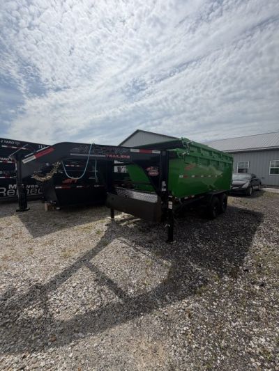 New 2026 Horizon Trailers RDZGN-14 ROLLSTER Dump Trailer GOOSENECK (GVW:15700) ALL BLACK with 2 Bins