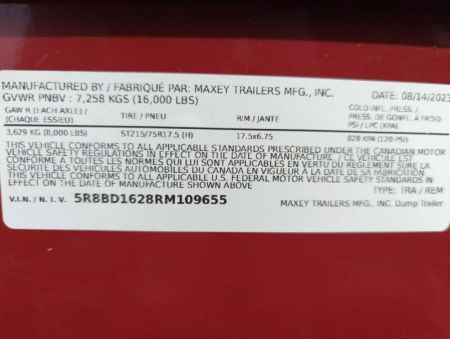New 2024 MAXXD DTX 16K Dump Trailer