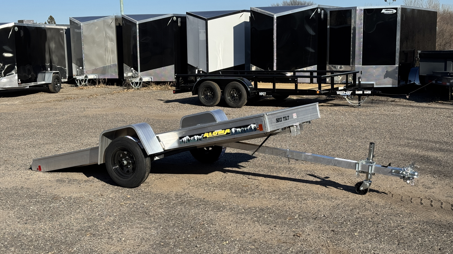 New Aluma TILT (12'x50") Aluminum Snowmobile Trailer- Single Place Tilt Bed!