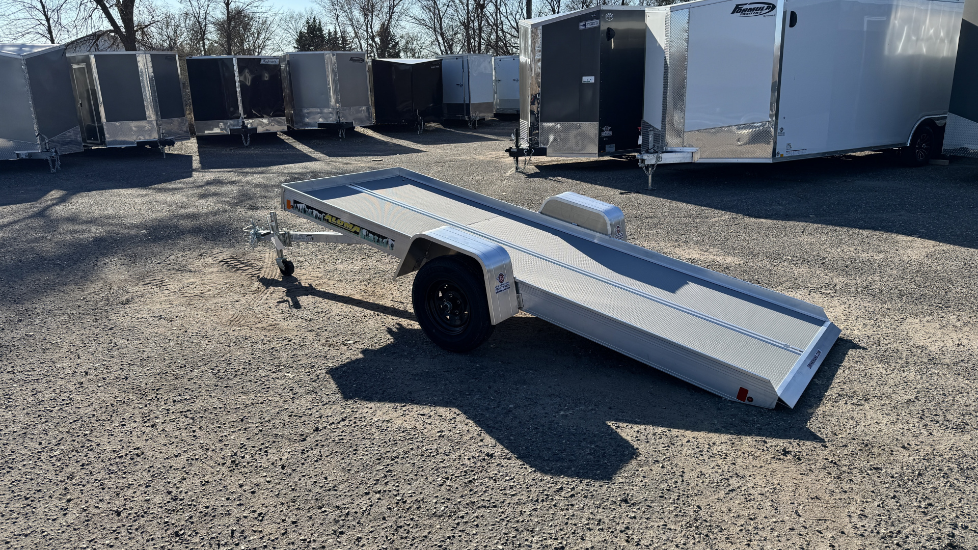 New Aluma TILT (12'x50") Aluminum Snowmobile Trailer- Single Place Tilt Bed!
